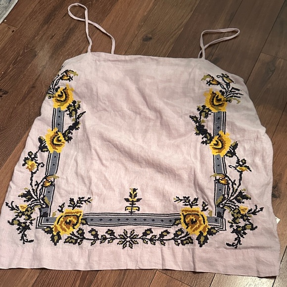 Free People Sightseer Embroidered linen top. Large. NWOT - Picture 3 of 9